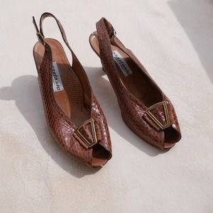 BOGO FREE - Python Leather Slingback PumpsVintage Made in Italy anastasio 6.5
